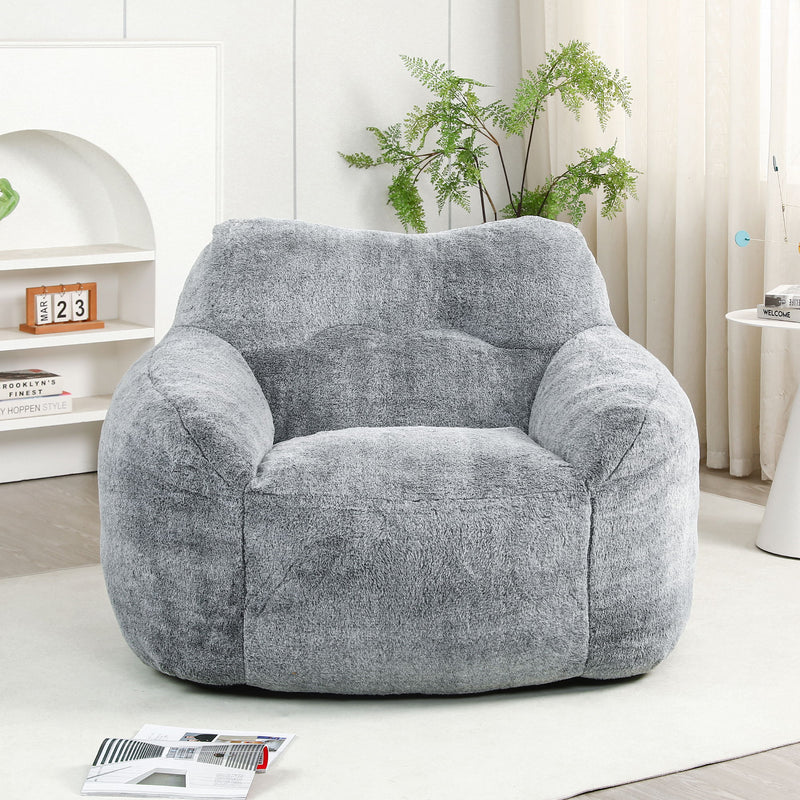 Beanbag Sofa Chair With Armrests Stuffed High Density Foam