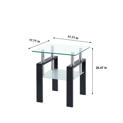Luxury Modern Tempered Glass Coffee Table With 2 Layers