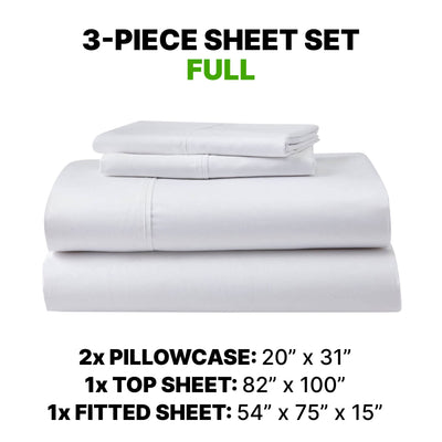 Sheet Set Luxurious Supima Cotton, Wrinkle Resistant, Breathable, With 2 Ghostgrip Band