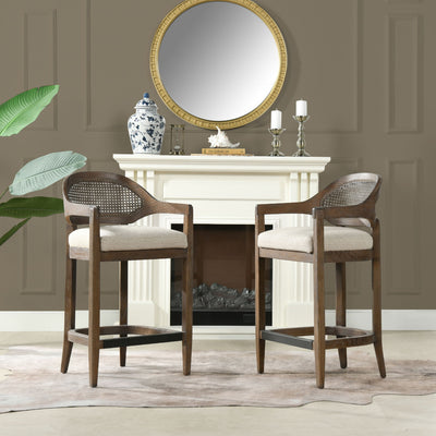 Americana - Mid-Century Modern Cane Back Counter Stool