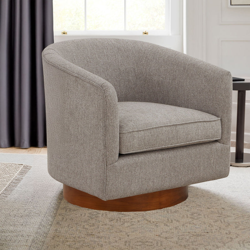 Miramar - Swivel Barrel Chair With Wooden Base