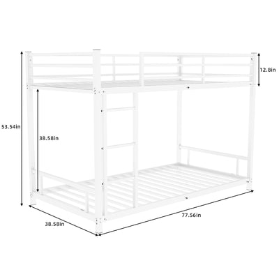 Bunk Bed With Noise Reduction And Safety Guardrail