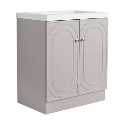 Contemporary Freestanding Bathroom Vanity With Resin Sink & Soft-Close Cabinet Doors