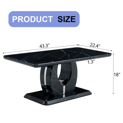 Modern Minimalist Pattern Sticker Rectangular Coffee Table With Elegant Design And Moderate Size