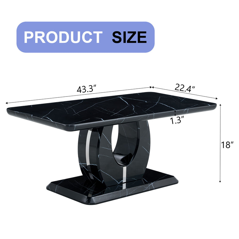 Modern Minimalist Pattern Sticker Rectangular Coffee Table With Elegant Design And Moderate Size
