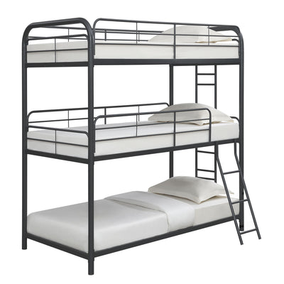 Modern Triple Bunk Bed, Durable Metal Frame