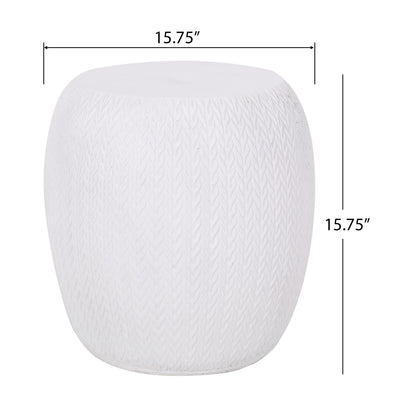 Outdoor Lightweight, Concrete Side Table - Antique White