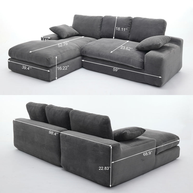 Modern Minimalist Modular Sectional Sofa Set, Upholstered Sleeper Couch