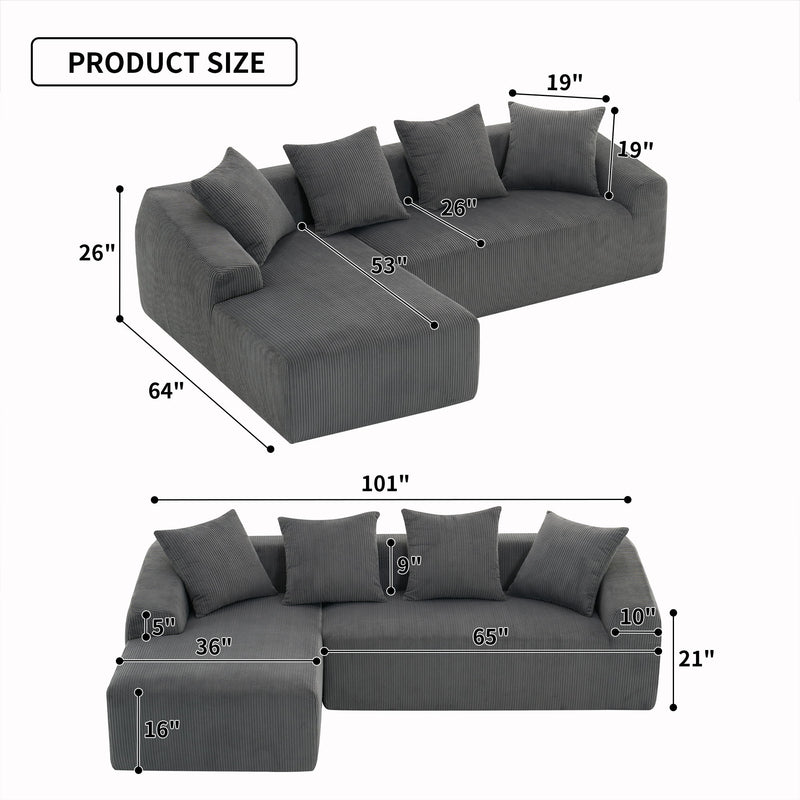 Combined 3 Seater Sofa With 4 Pillows
