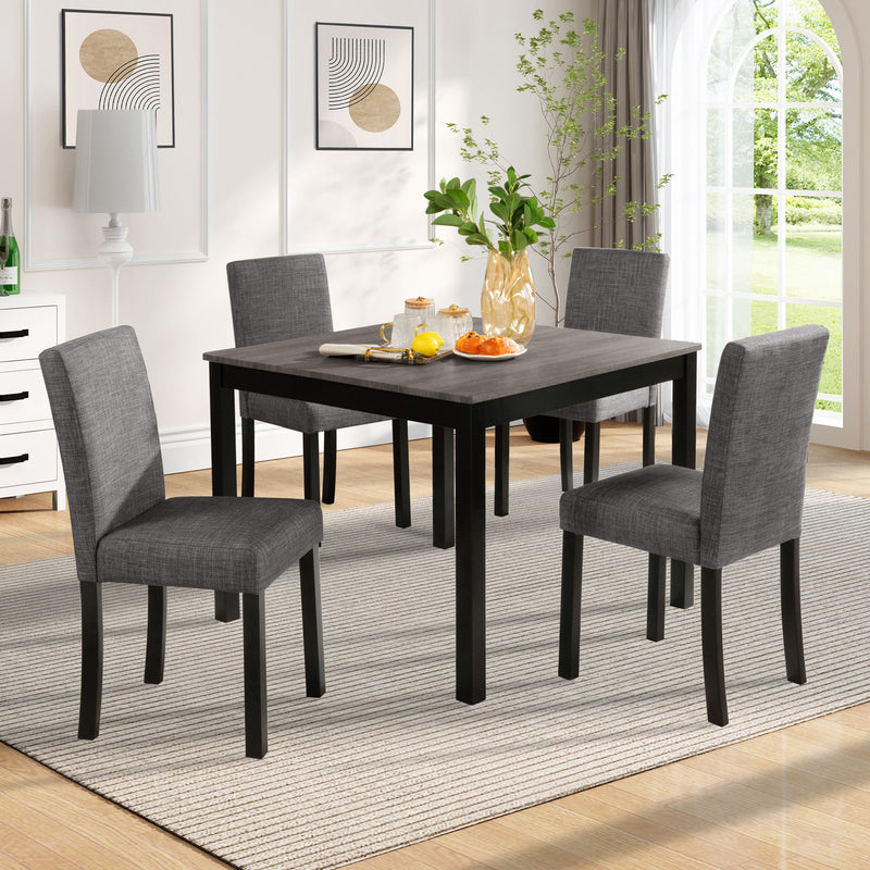 Modern Dining Table Set With Upholstered Chairs For Dining Room