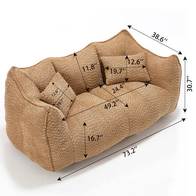 Comfortable Dual Beanbag Chair With High Resilience Foam Core For 2 People