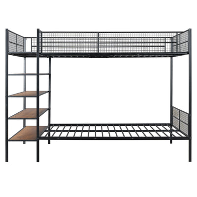 Bunk Bed With 5 Tier Shelves