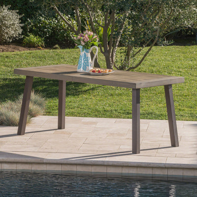 Acacia Wood Dining Table With Slat Design