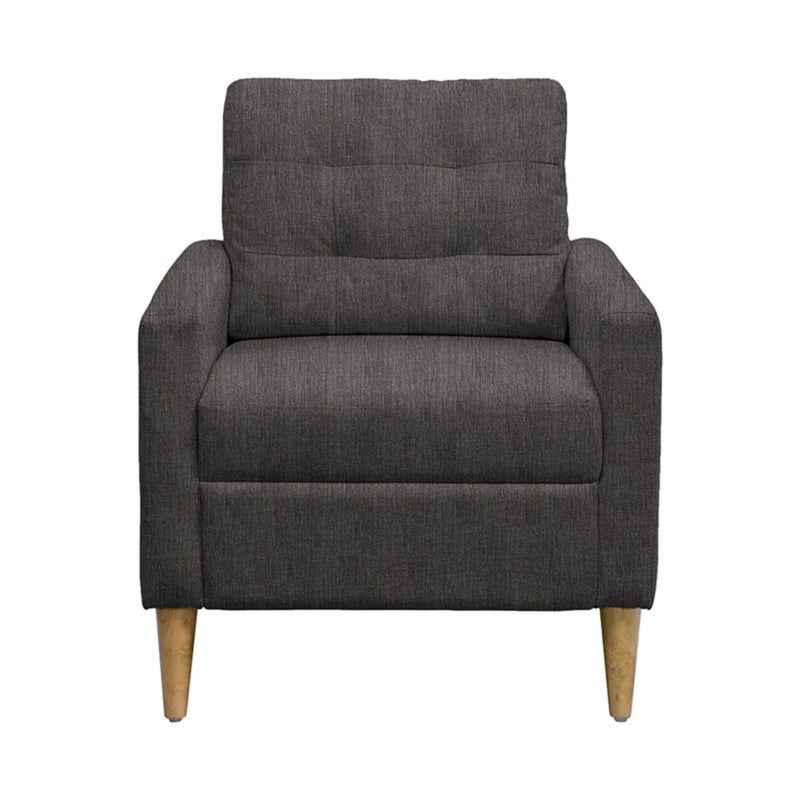 Tufted Back Accent Chair With Track Arm Silhouette - Gray