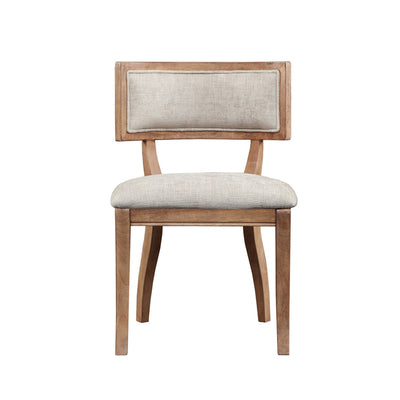 Classic Dining Chair With Curved Back (Set of 2) - Beige / Light Natural