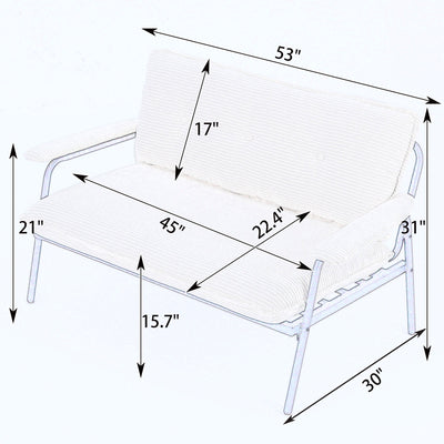 Modern Metal Frame Sofa With Sponge Filling For Compact Spaces And Versatile Use