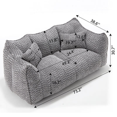 Comfortable Dual Beanbag Chair With High Resilience Foam Core For 2 People