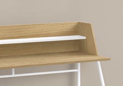 Computer Desk For Home Office, Laptop, Storage Shelves, Marble Look Contemporary & Modern