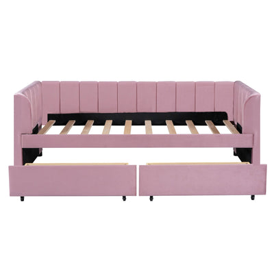 Upholstered Daybed With Ergonomic Design Backrest