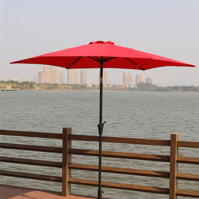 8.8' Outdoor Aluminum Patio Umbrella With 42 Pound Round Resin Umbrella Base