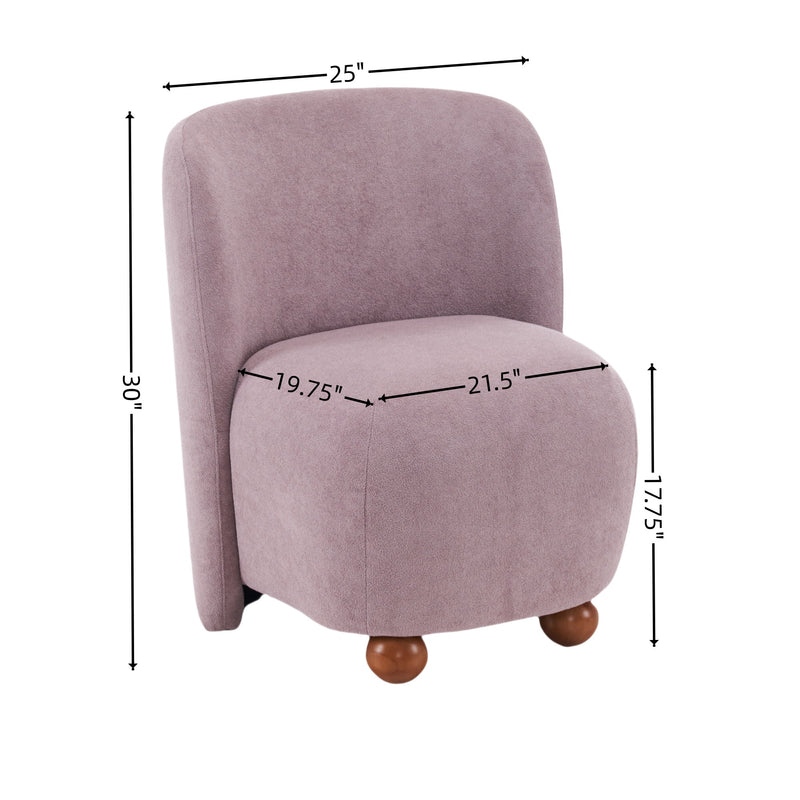 Modern Low Back Accent Upholstered Armless Living Room Chairs, Round Feet