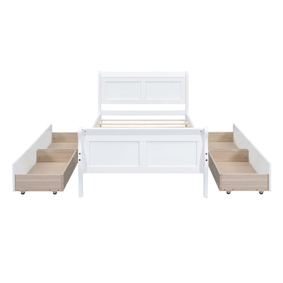 Platform Bed Frame Mattress Foundation Sleigh Bed With Headboard / Footboard / Wood Slat Suppor