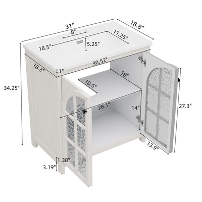 Vintage Farmhouse Bathroom Vanity With Ceramic Sink
