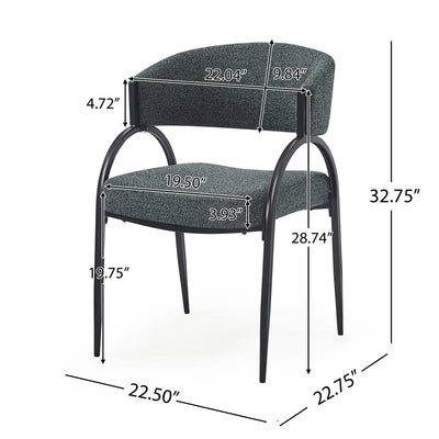 Contemporary Upholstered Dining Chairs With Metal Legs (Set of 2)