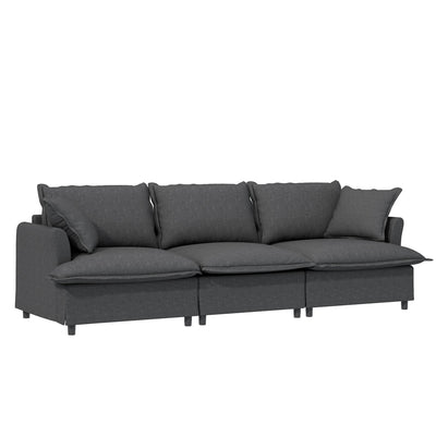 3 Seat Sofa Module For Modular Sectional Wide Seat Cloud Couch With Throw Pillows Upholstered