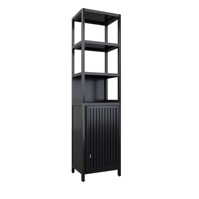 Storage Cabinet With Tall Linen Tower, Multifunctional For Bathroom