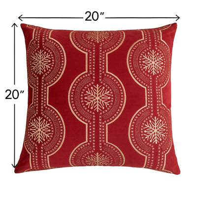 Holiday Throw Pillow With Snowflake Embroidery