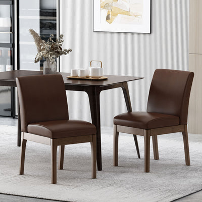 Modern Dining Chair With Upholstery - Dark Brown