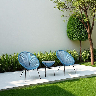 Outdoor Conversation Set With Ergonomic Lounge Chairs And Tempered Glass Table