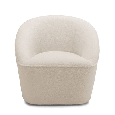 Anson - Swivel Chair With Soft Rounded Back - Off White