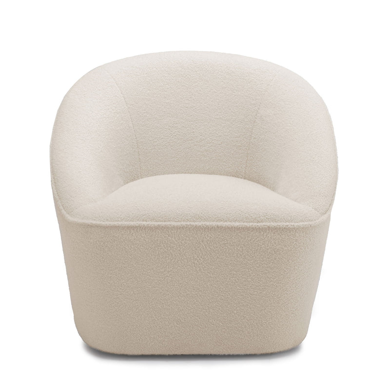 Anson - Swivel Chair With Soft Rounded Back - Off White
