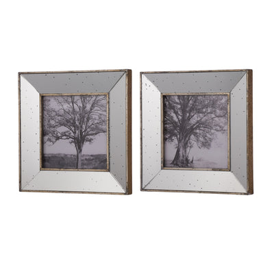 Vintage Reflective Picture Frames (Set of 2) - Silver