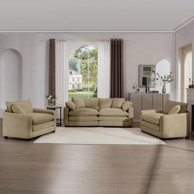 Elegant Corduroy Oversized Sectional Sofa Set With Deep Seats And Flexible Layout