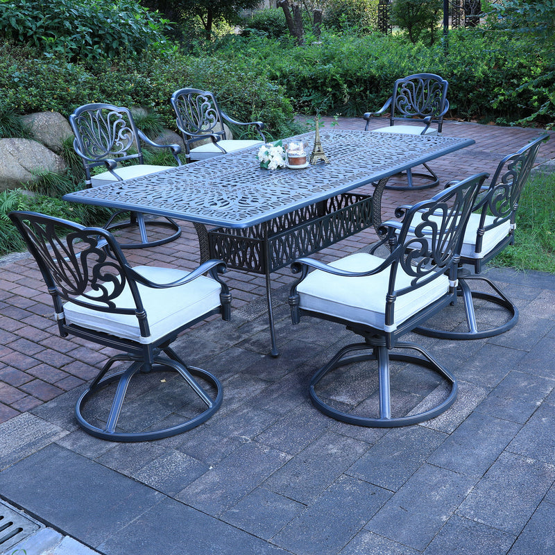 Rectangular Long Dining Set With Sunbrella Cushions