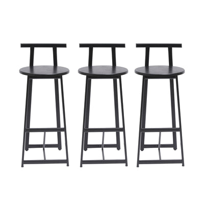 Modern Bar Stools With Backrest For Kitchen (Set of 3)