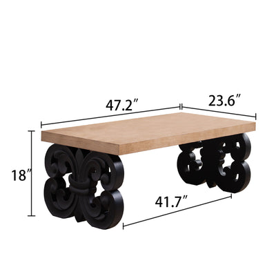 Ornate Scroll Base Coffee Table