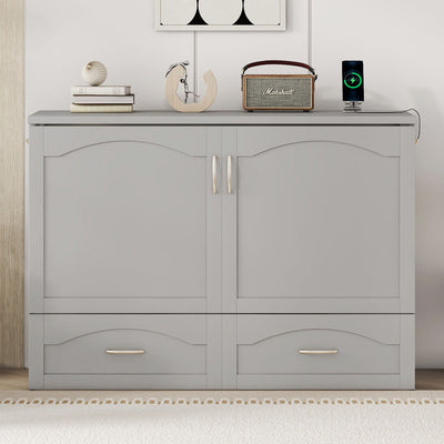 Murphy Wall Bed With Drawer And A Set Of Sockets & USB Ports, Pulley Structure Design