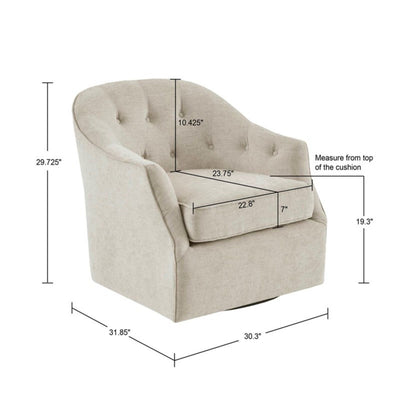 Calvin - Swivel Chair With 360 Degree Rotation - Beige