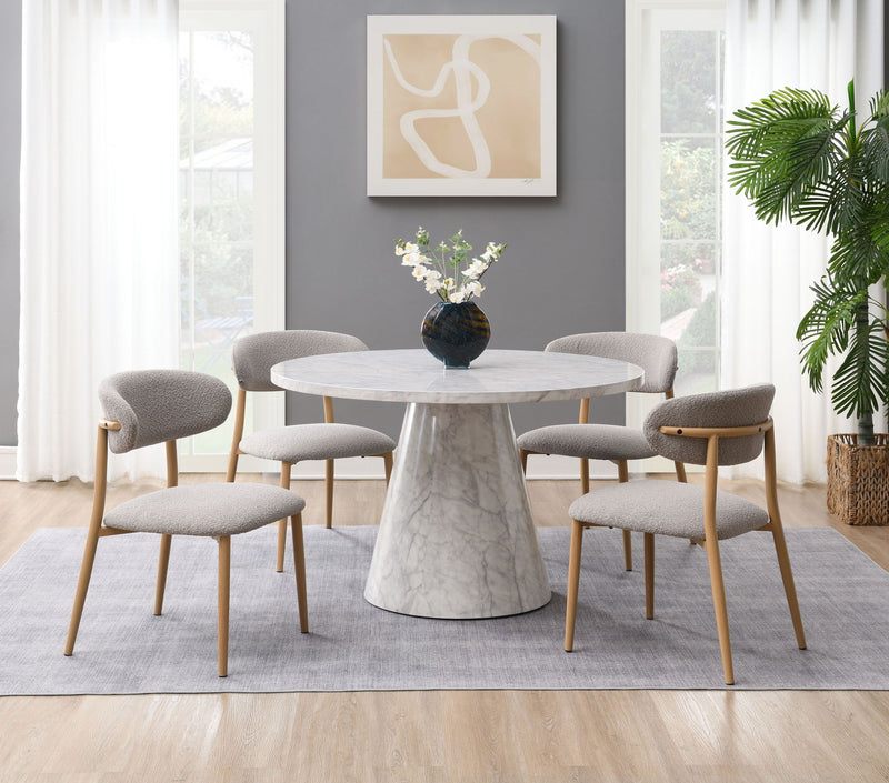 Kacey - 5 Piece Round Table Dining Room Set With Chairs - Natural