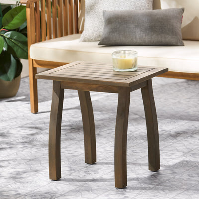 Kinesis - Outdoor Side Table With Slatted Top And Wood Frame