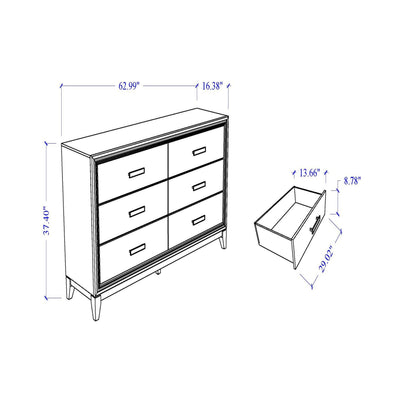 Almera - Glitter Dresser - White