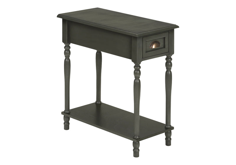 Accent Side Table, 2 Tier, Storage Drawer, Stylish Traditional Design