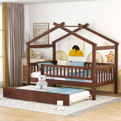 Creativity House Bed With Twin Size Trundle