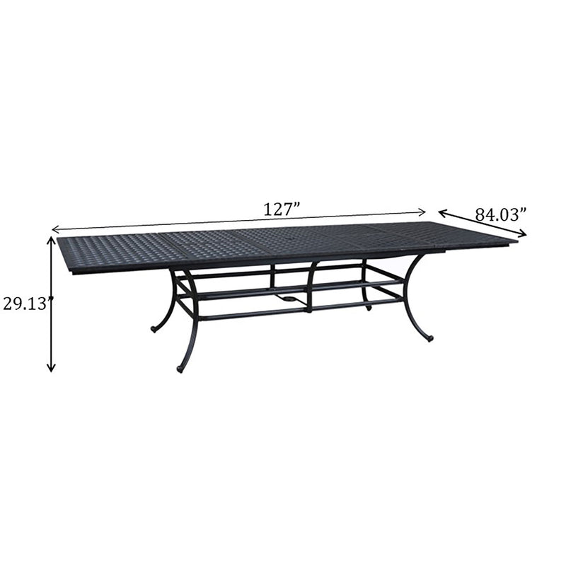 Rectangle Extension Table - Dark Lava Bronze