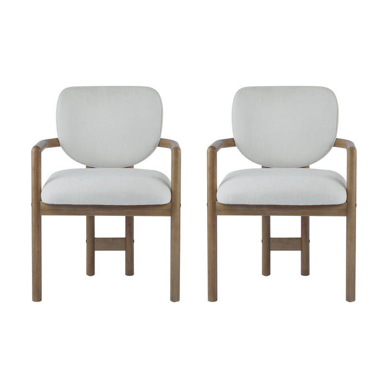 Upholstered Arm Dining Chairs (Set of 2)