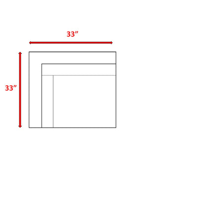 Outdoor 33" Wide Corner Wedge With Cushions - Beige / Brown